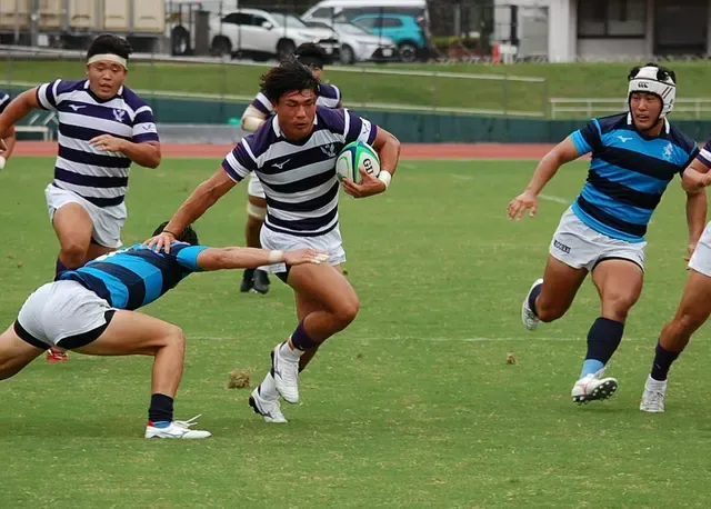 明大ラグビー部、101-0の大勝で3戦全勝！新生白井瑛人が4トライで躍進