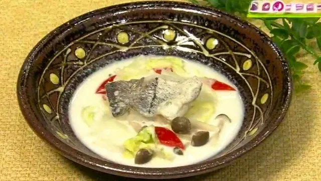 和風ミックス！白身魚のクリーム煮みそ風味で秋の味覚を満喫