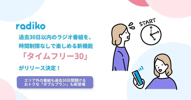 radikoの新プラン「タイムフリー30」開始：過去30日間のラジオ番組を無制限で聴き放題