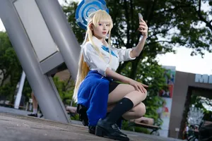 【コスプレ】台湾FF43で圧倒的透明感の『ブルアカ』トキを披露！美女レイヤー月海つくねの学生服姿【写真8枚】