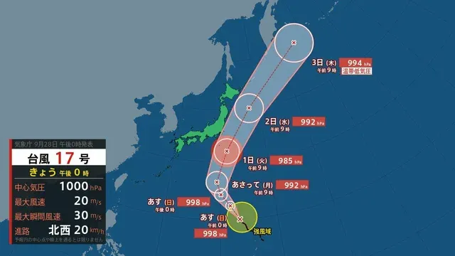 台風17号と18号：最新情報と注意点