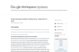 「Google スプレッドシート」の新機能とGoogle Workspaceのアップデート